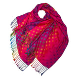 Pink Rainbow Dots Pashmina Scarf