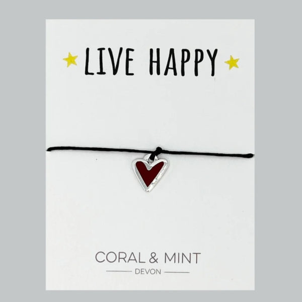 Live Happy Heart Bracelet