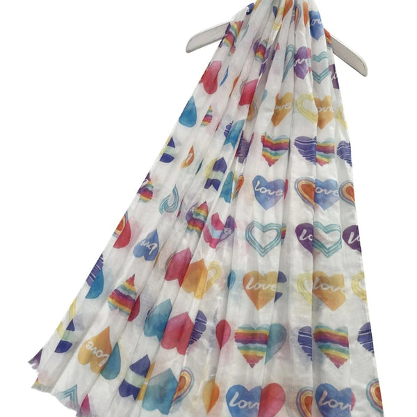 Colourful pride loveheart scarf