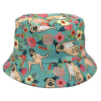 Pretty blue Floral dog bucket hat