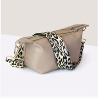 Fawn Vegan Leather Bag with Animal Print Strap