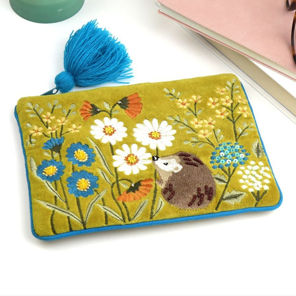 Hedgehog & Wildflowers Purse