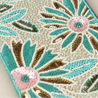 Turquoise Beaded Flower Purse