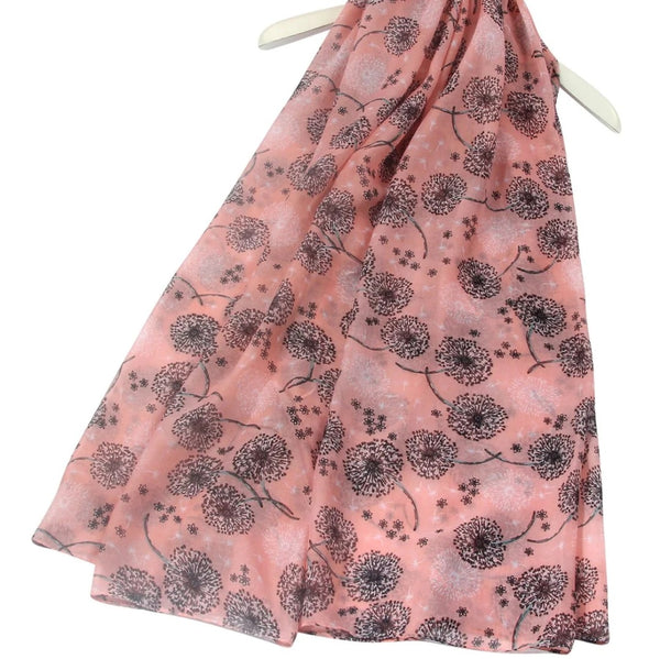 Pink dandelion scarf