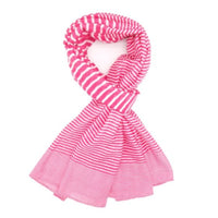 Pink & white stripe coastal scarf