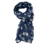 Blue Paw Print Scarf