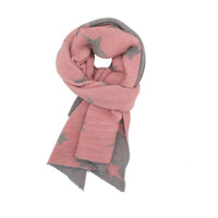 Pink & Grey Reversible Star Scarf