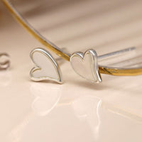 Sterling silver mother of pearl heart earrings