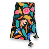 Black Rose Tassel Scarf