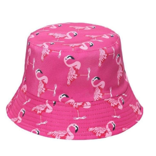 Hot pink flamingo bucket hat