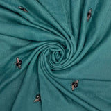 Teal Bee Tassel Scarf