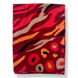 Fiery bloom scarf in rich red burgundy and amber tones scarf