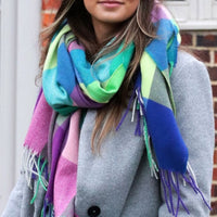 Blues multicoloured check scarf