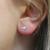 Sterling Silver Heart Studs