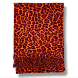 Orange Bold Leopard Print Scarf