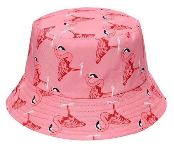 Pink flamingo bucket hat