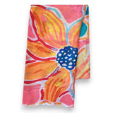 Coral summer flower scarf