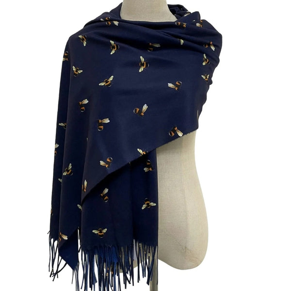 Navy Blue Bumble Bee scarf