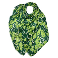 Green Vinca Flower Scarf