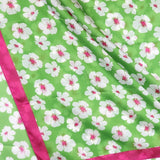 Silky Green & Pink Pansy Scarf