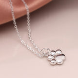 Sterling Silver Paw Print Necklace