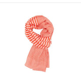Coastal orange & white stripe scarf