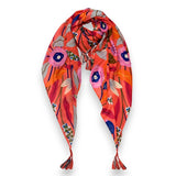 Coral Rose Tassel Scarf