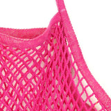 Fuchsia pink cotton string shopping bag