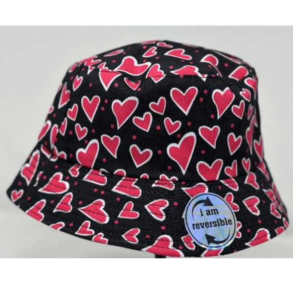 Pink Loveheart Bucket Hat