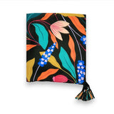 Black Rose Tassel Scarf