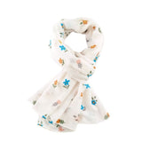 White Ditsy Flowers Scarf