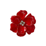 Red poppy magnetic clasp brooch