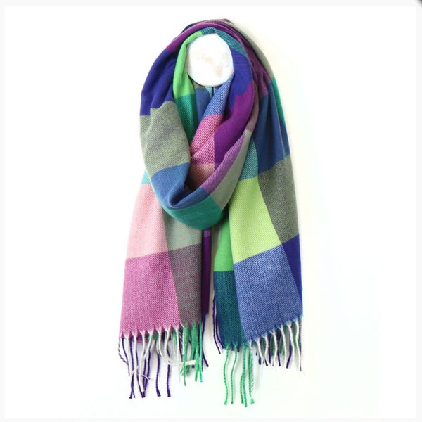 Blues multicoloured check scarf