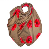 Camel Poppy Scarf