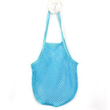 Turquoise cotton string shopping bag