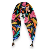 Black Rose Tassel Scarf