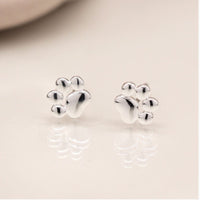 Sterling Silver Paw Print Earrings