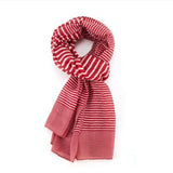 Red & Cream Stripe Coastal Scarf