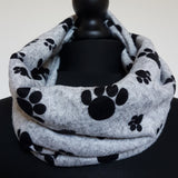 Grey & black Paw Print Snood