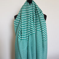 Green & White Stripe Scarf