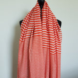 Orange & White Stripe Coastal Scarf