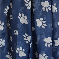 Blue & white paw print scarf