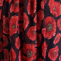 Red poppy on black background scarf