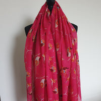 Fuchsia robin scarf