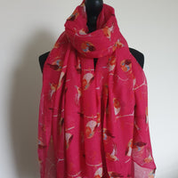 Fuchsia robin scarf