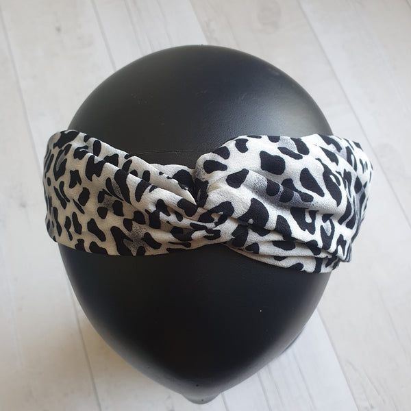 Grey animal print bandeau head band