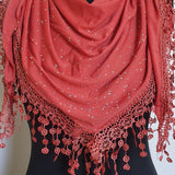 Dark Orange Triangle Scarf