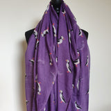 Purple Puffin Scarf