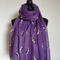 Purple Puffin Scarf