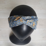 Blue ditsy floral cotton bandeau